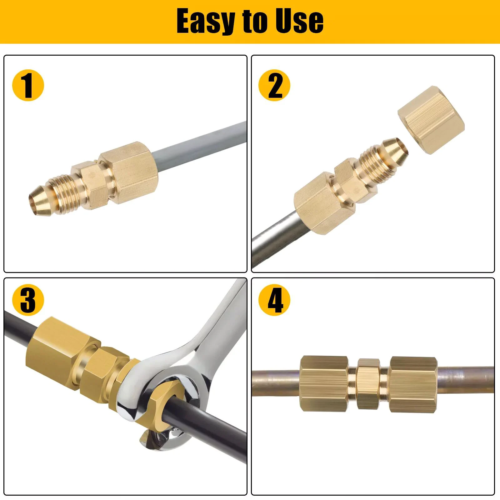 12 قطعة/الوحدة مستقيم النحاس الفرامل خط الاتحاد موصل 3/16 بوصة OD أنبوب مفيدة الفرامل خط موصل لخط الفرامل اكسسوارات السيارات #6