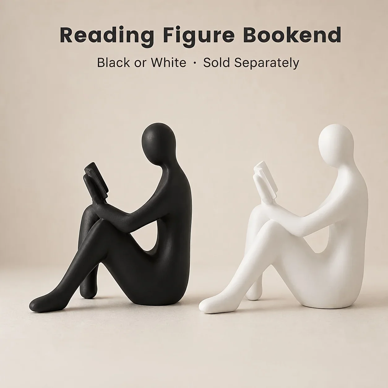 Abstract Reading Figure Bookends Modern Minimalist Reader Statue Book Ends Holders Shelves Office Study Room Desktop Decor Books