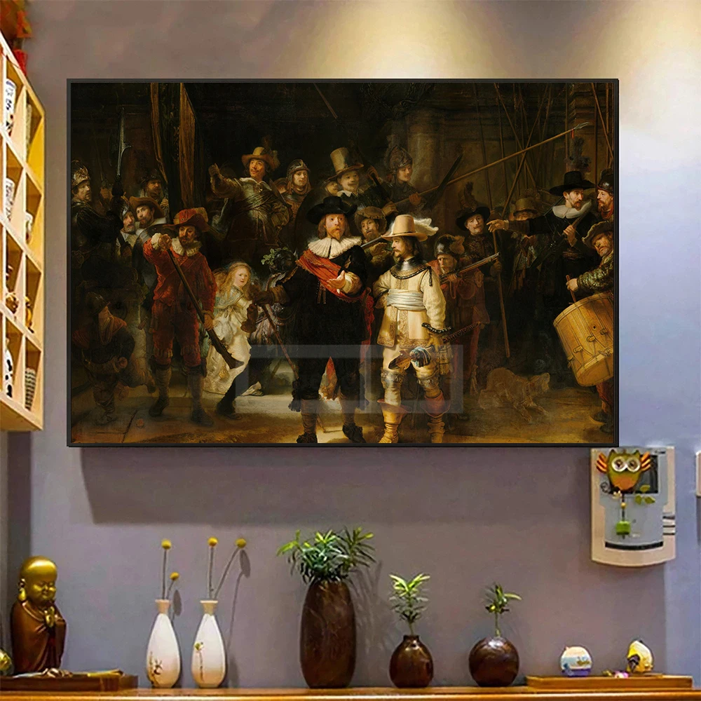 Famous Dutch Baroque Painter Rembrandt Works Poster Classics Portrait Prints Canvas Painting Wall Art Pictures Home Room Decor