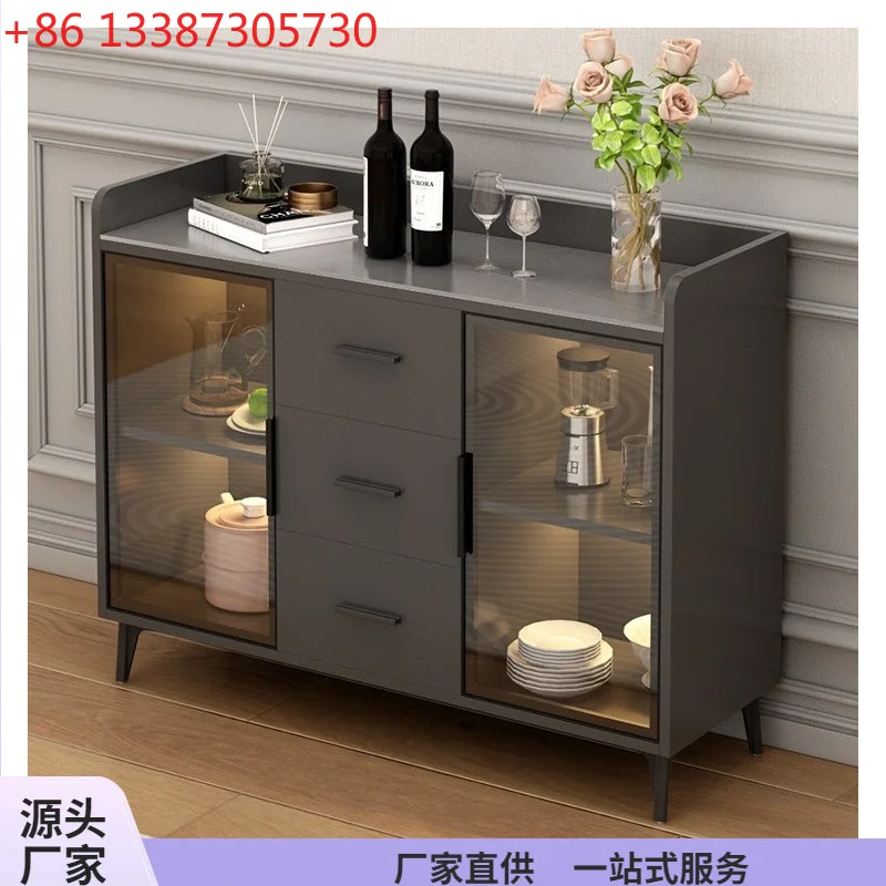 Slate dining side cabinet Modern simple living room Multifunctional locker Kitchen light luxury