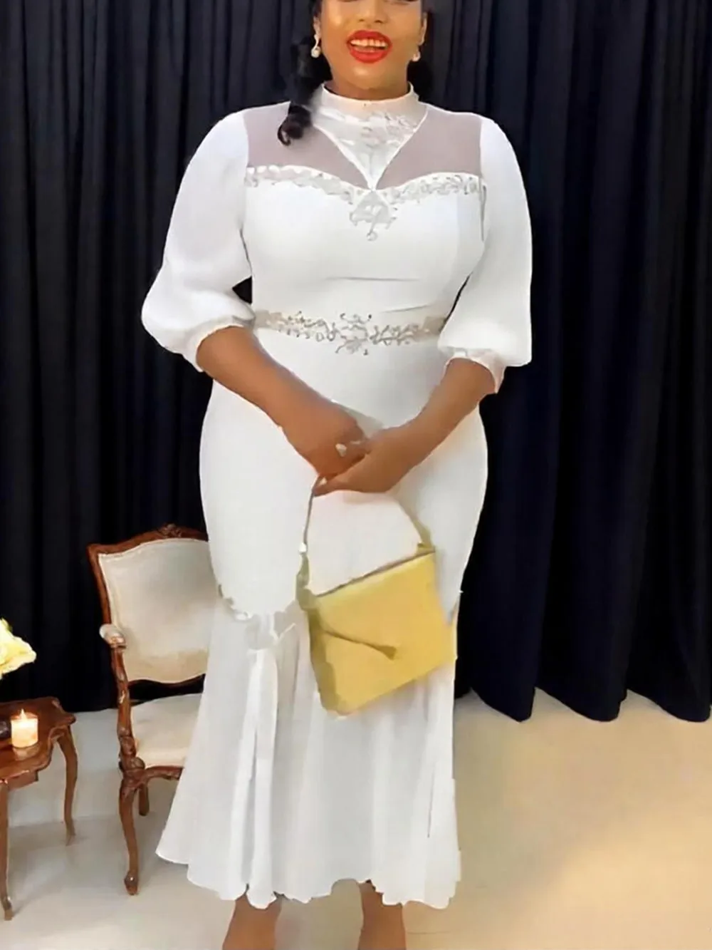 Übergrößen Afrikanische Partykleider für Frauen Dashiki Diamant Sexy Bodycon Langes Kleid Elegantes Türkisches Muslimisches Hochzeits-Abendkleid