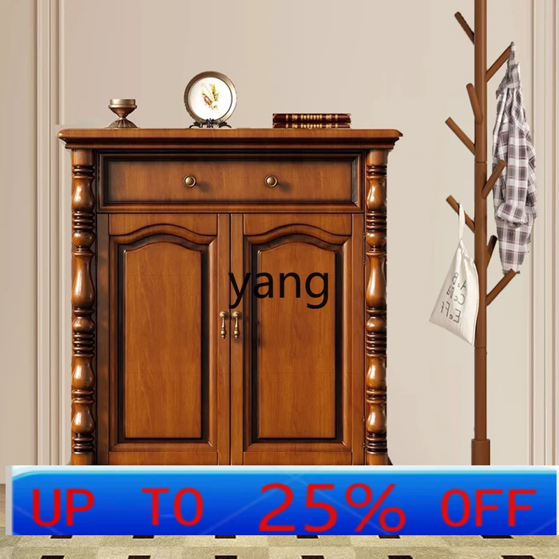 

LMM entrance door home retro living room light luxury large capacity storage cabinet