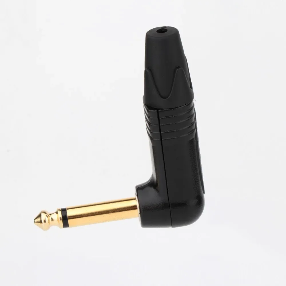 1 шт., 24-каратное позолоченное прямоугольное моноразъем 6,35 мм, роскошный разъем для микрофона, разъем для динамика, 6,35 мм, моноразъем в сборе