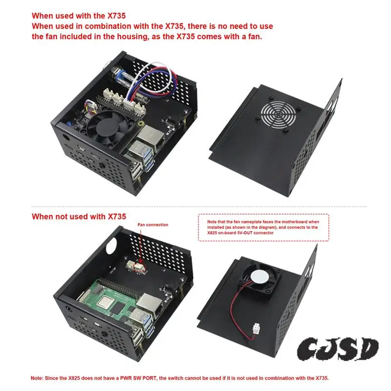 CJSD-X735 V3.0 Power Management Expansion Board For Raspberrypi 4B X825 NAS 2.5-Inch SATA Hard Disk SSD Power Expansion Board