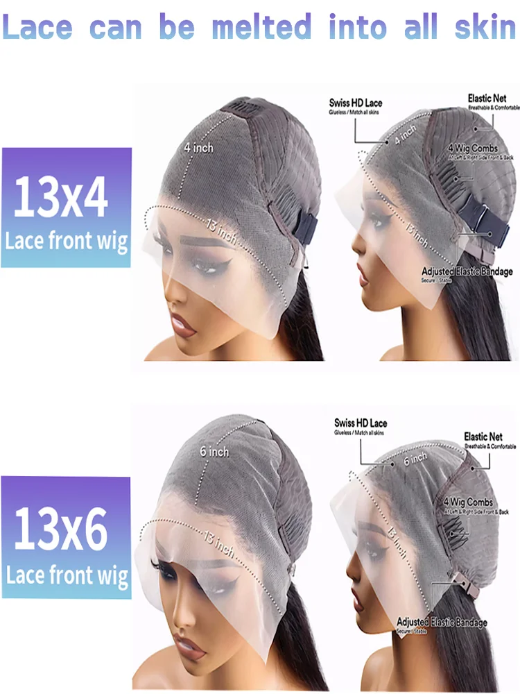 13X6 Lace Frontal Loose Waves Wig Human Hair 13X4 Curly Lace Deep Wave Frontal Wig Water Wave 180 Density Brazilian For Women image 6