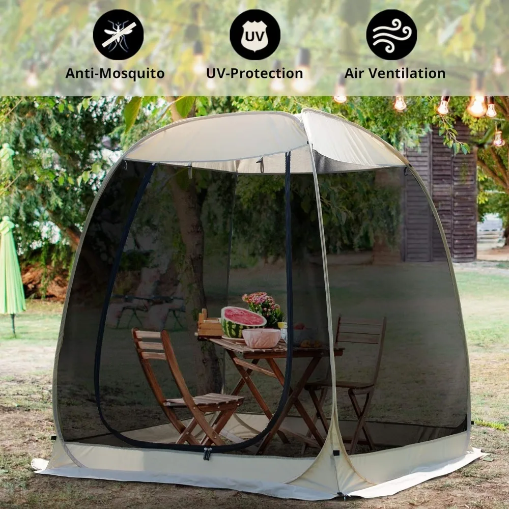 Imagem -05 - Big Hexagon Outdoor Gazebo para Eventos Pop up Canopy Sun Shade Shelter Mesh Walls Quarto Camping 6x6