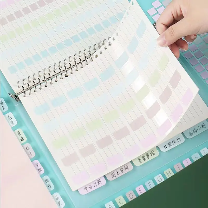 6 Sheets A5 Macaron Index Stickers Simple Loose Leaf Stationery Daily Planner Label Memo Scrapbooking Classify Marks for Student