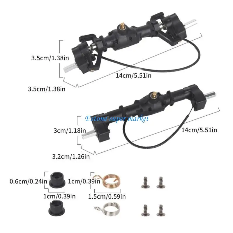 090B سيارة التحكم عن بعد المحاور الأمامية والخلفية مجموعات شاحنة لاستبدال جرار لوازم محاور السيارة 1/12 مقياس
