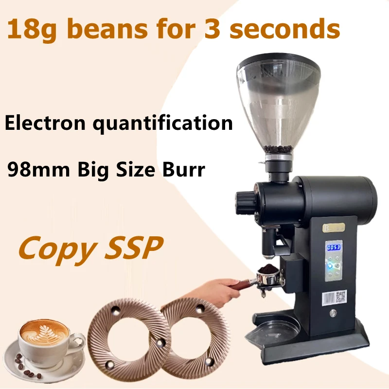 

Big Size 98mm Flat Burr Electronic Quantitative Coffee Beans Grinder Mill Machine Coffee Grinder Machine With Timer