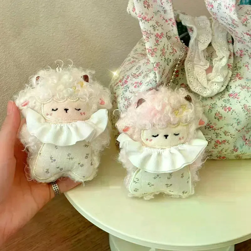 Fashion Cute Sheep Doll Pendant Creative Pretty Curly-haired Lamb Keychain Purse Charm For Students Girls