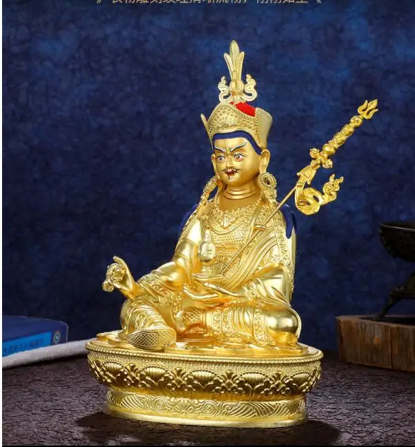 Imagem -04 - Estátua de Buda Indiano Dourado Segurança Buda Padmasambhava Estátua de Buda Qualidade Superior Alta Qualidade