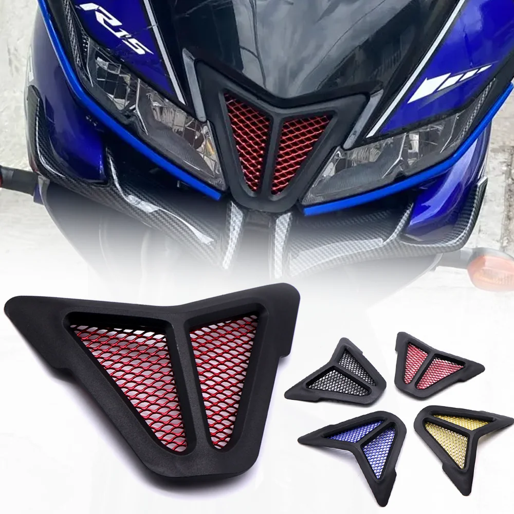 

Motorcycle Air Inlet Head Cover Aluminum Mesh Intake Guard Protector For Yamaha R15 V3 R15-V3 2018 2019 2020