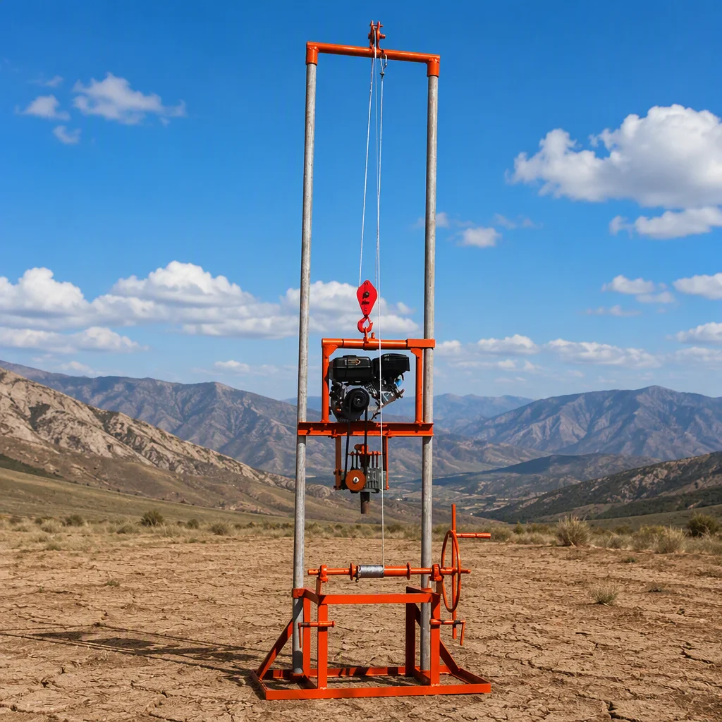 Customized Borehole Drilling Machine Gantry Structure Mini Size 80m Dual Power Petrol and Diesel