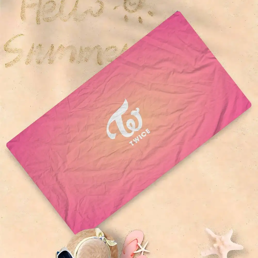 Kpop Group T-Twice Beach Towel Colorful Bath Towels for Girl Microfiber Quick Dry Custom Sand Free Beach Yoga Spa Gym Pool