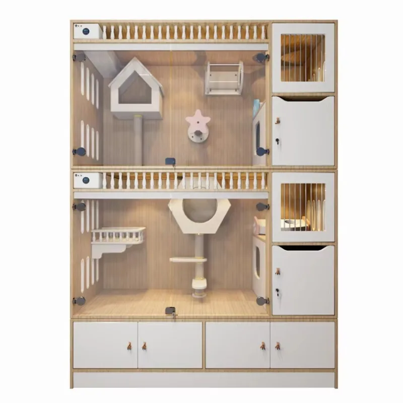 

2025 New Arrivals Indoor Luxury Pet Shop Household Cat Window Perch Cage Cat Scratching Post House with Wall Cat Tunnel Nest