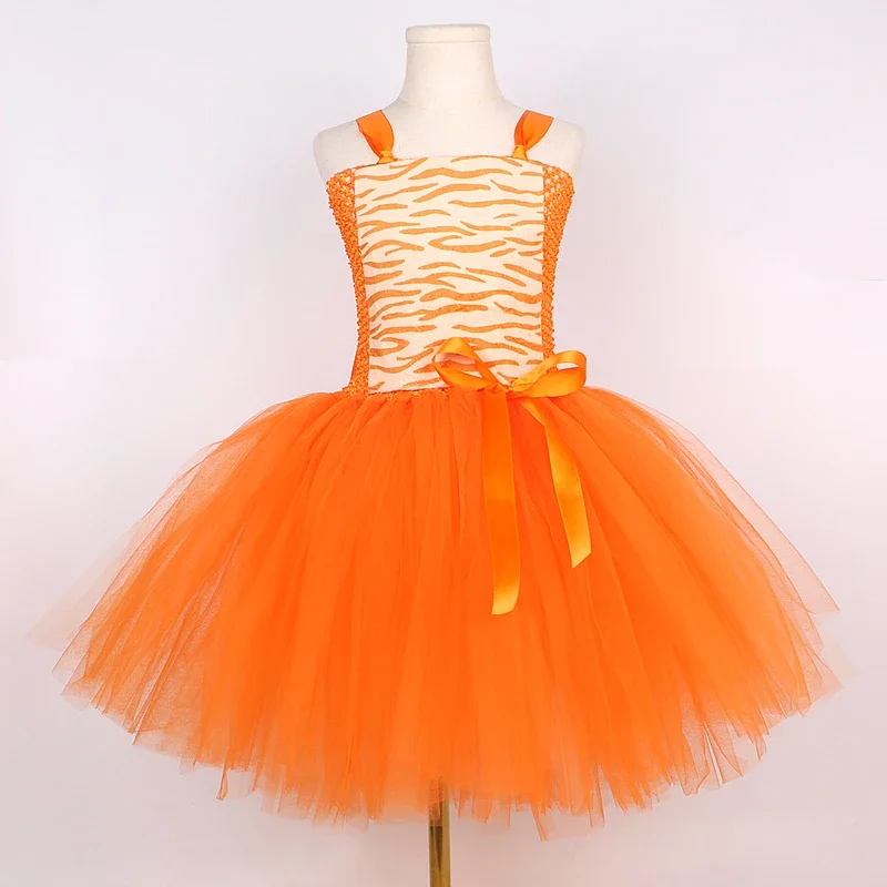 Orange Cat Fox Costumes for Baby Girls Animal Tutu Dress with Ears Bow Kids Carnival Halloween Outfit Children Birthday Clot@0Z*