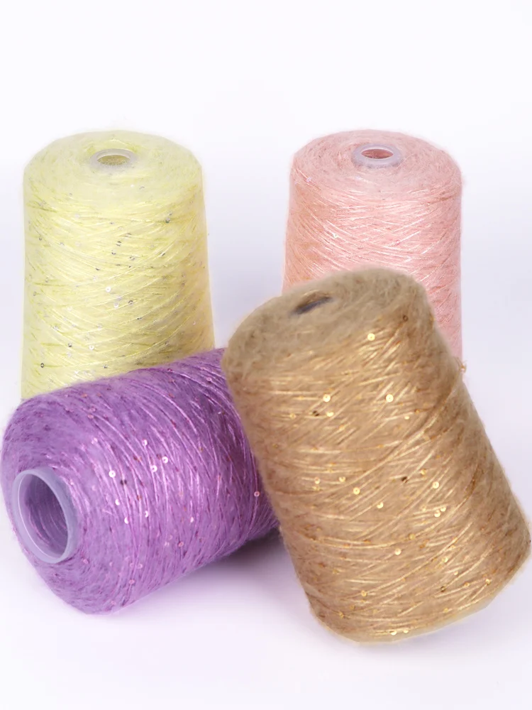 500G sequined thread glitter mohair, hand-woven fine wool