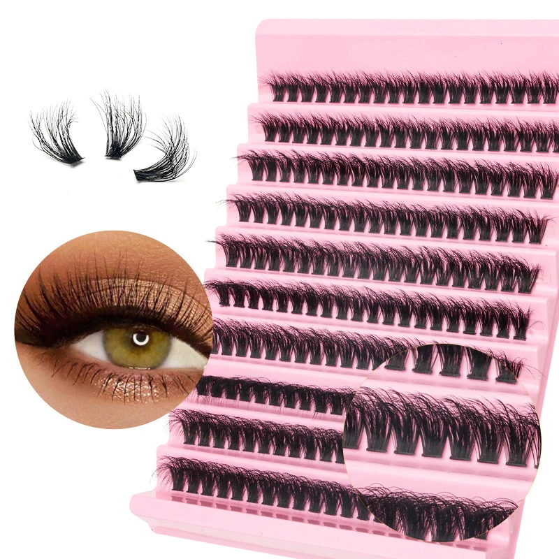 200pcs Diy Lash Extension Kit 10Rows Cluster Eyelash Individual Lashes Kit Cluster Lashes Makeup Tools Faux Cils