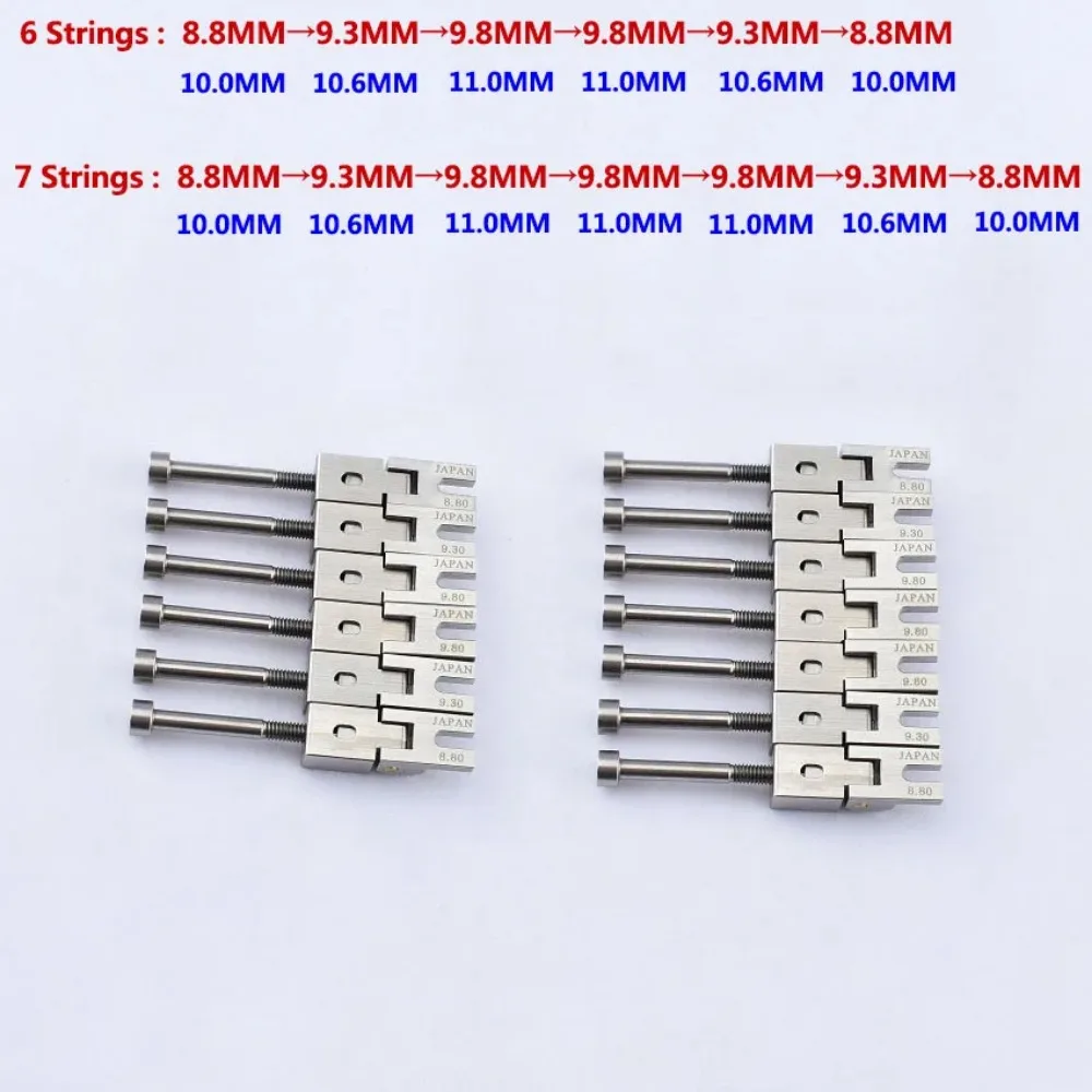 1 Set ( 6/7 Strings ) Guitar Bridge Stainless Steel Saddle For FR Tremolo System Bridge  JP(Origin)