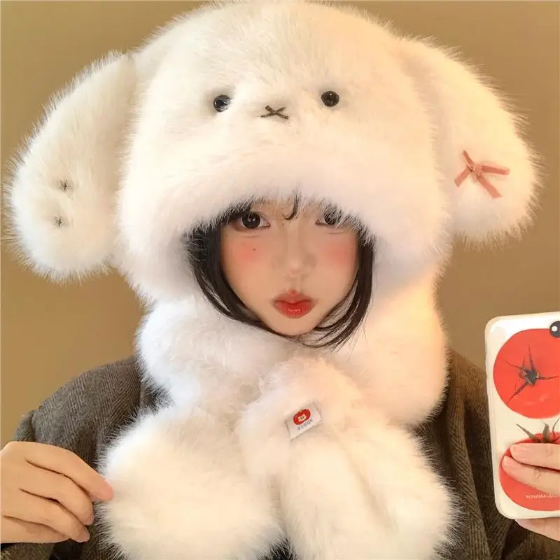 lindo-gorro-con-bufanda-de-orejas-de-conejo-gorro-de-invierno-para-mujer-forrado-con-tejido-polar-grueso-protege-el-cuello-del-frio-estilo-lei-feng-dulce-y-encantador