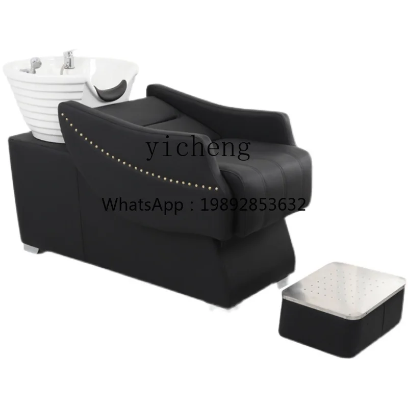 AB  Shampoo Chair Barber Shop Hair Salon Flushing Bed Ceramic Basin Lying Half
