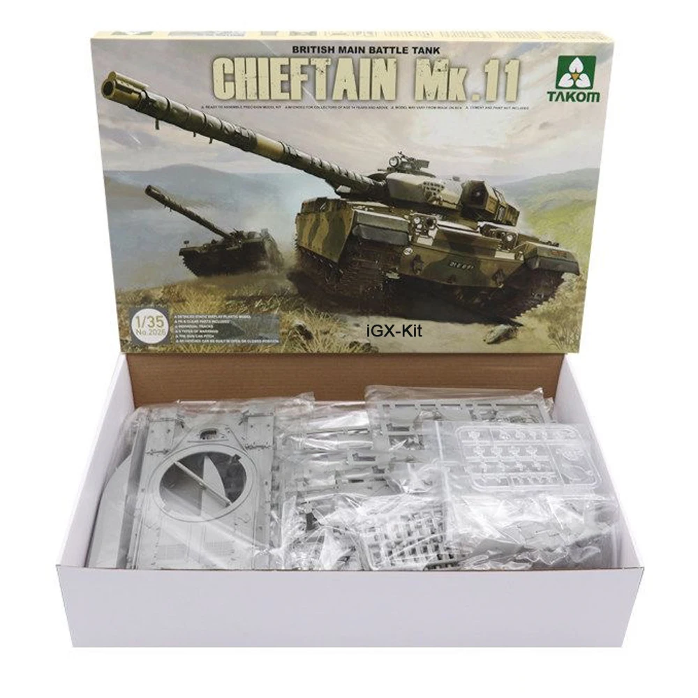 TAKOM 2026 1:35 Scale British Main Battle Tank Chieftain Mk 11 MBT Vehicle Hobby Craft Plastic Assembly Model Building Kit