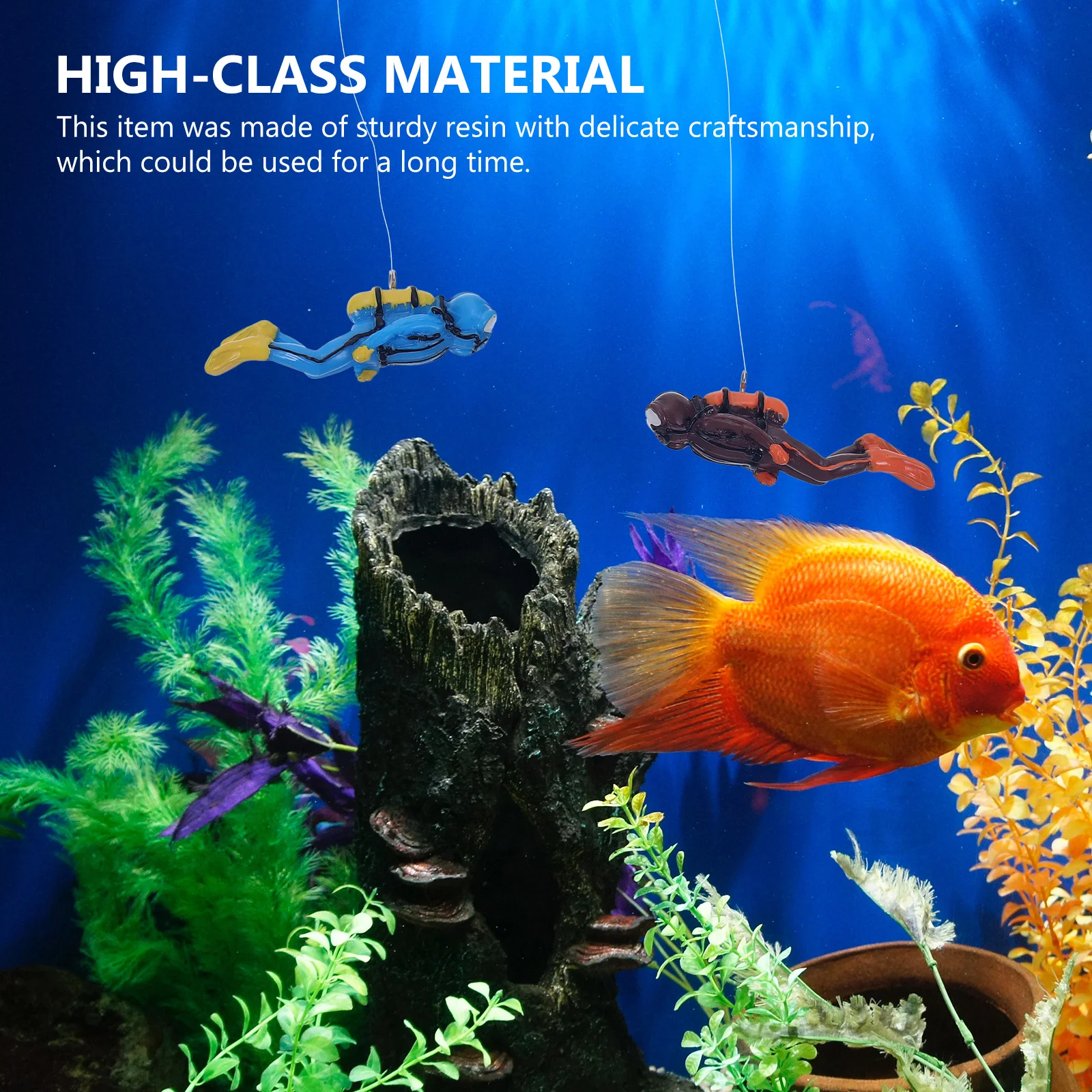 

2Sets Floating Decor Ball Realistic Underwater Diver Ornament for Fish Tank Aquarium Decorations Lightweight Compact Style