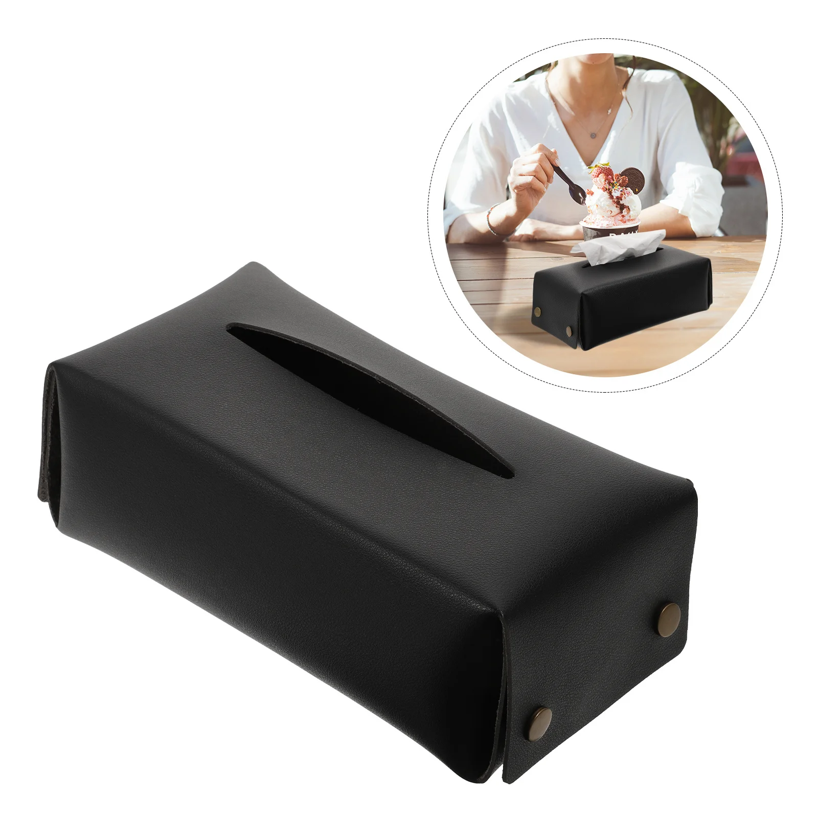 

1pc Waterproof Tissue Box Napkin Storage Case Lightweight Desktop Organizer For Home Office Dustproof Paper Holder Container