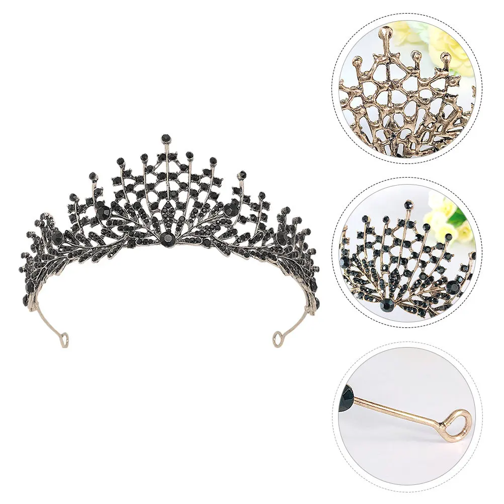 

1Pcs Retro Baroque Wedding Crown Alloy Bridal Tiara Elegant Party Headdress Bride Crown Decoration Bridal Pearl Crowns