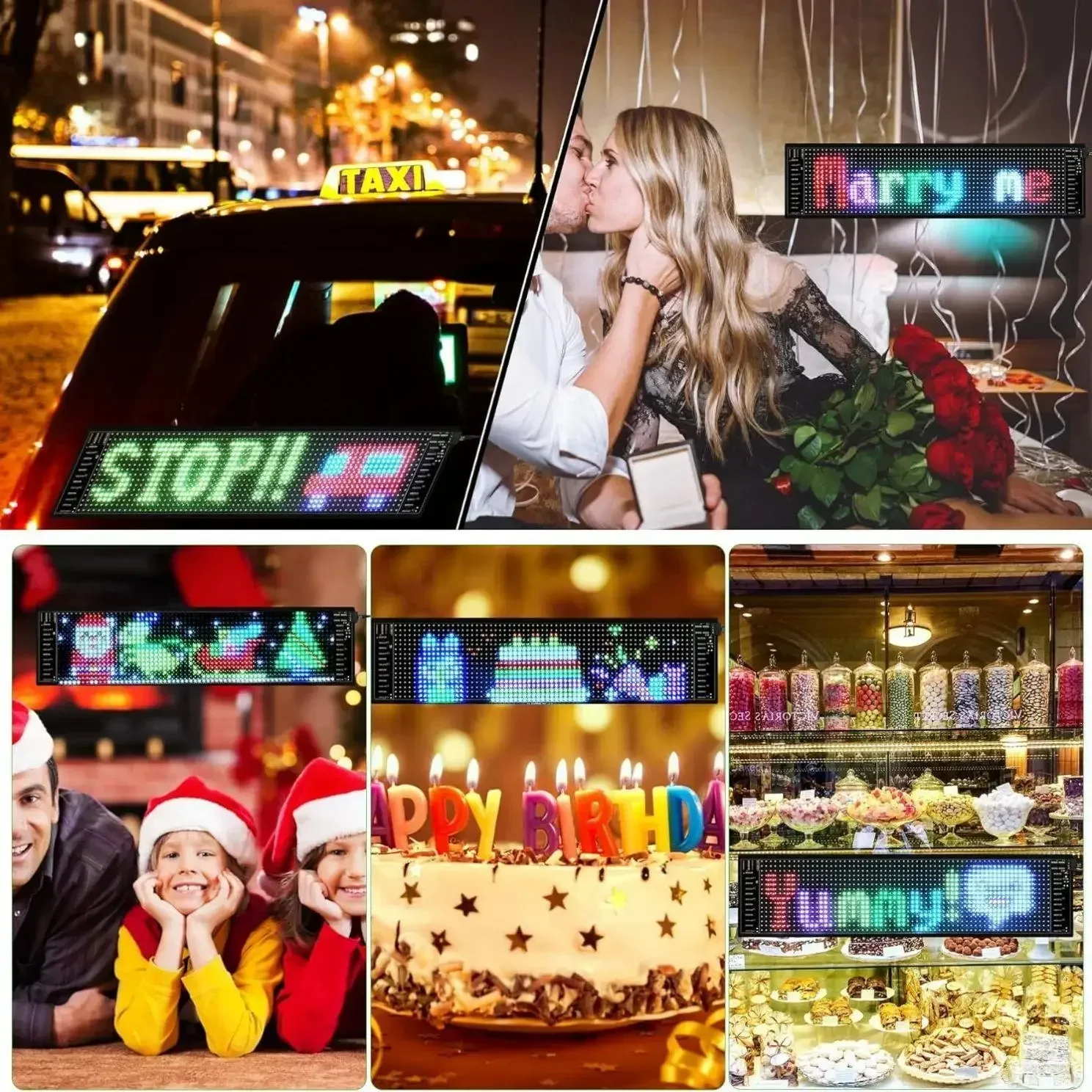 مرنة LED مصفوفة بكسل لوحة عرض شاشة USB5V الذكية بلوتوث APP التحكم RGB نمط الكتابة على الجدران التمرير عرض النص سيارة