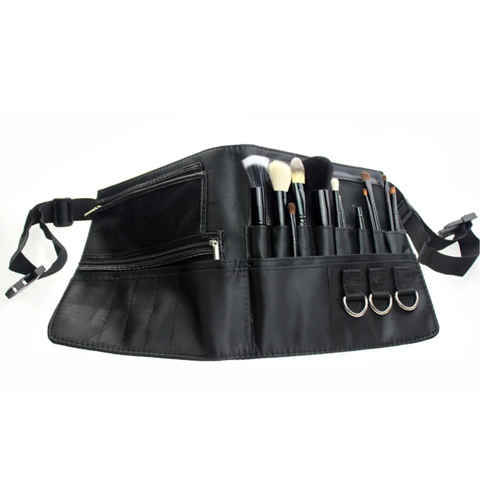 

12 Brush Holders Fiber Cloth Makeup Tools Bag 7 Pouches 3 Zippered Pockets Portable Waist Pack for Brushes Mascara Lip Gloss