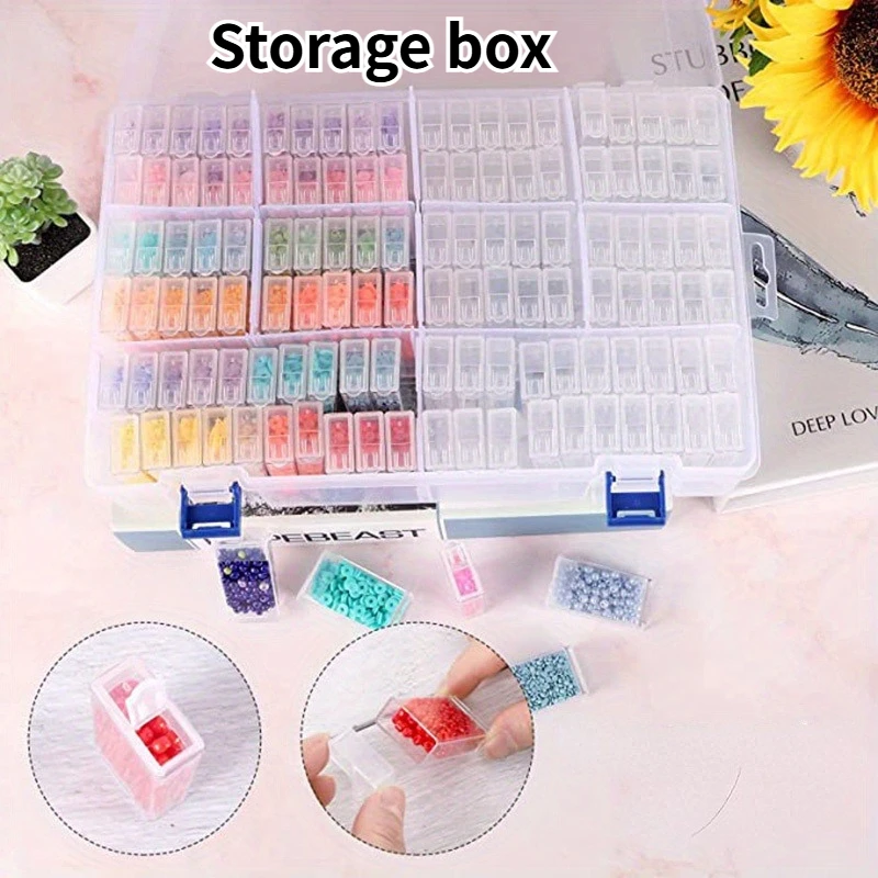 Boîte de rangement Orage Box pour outils et accessoires de broderie diamant DIY, boîte à forets, étui pour mosaïque