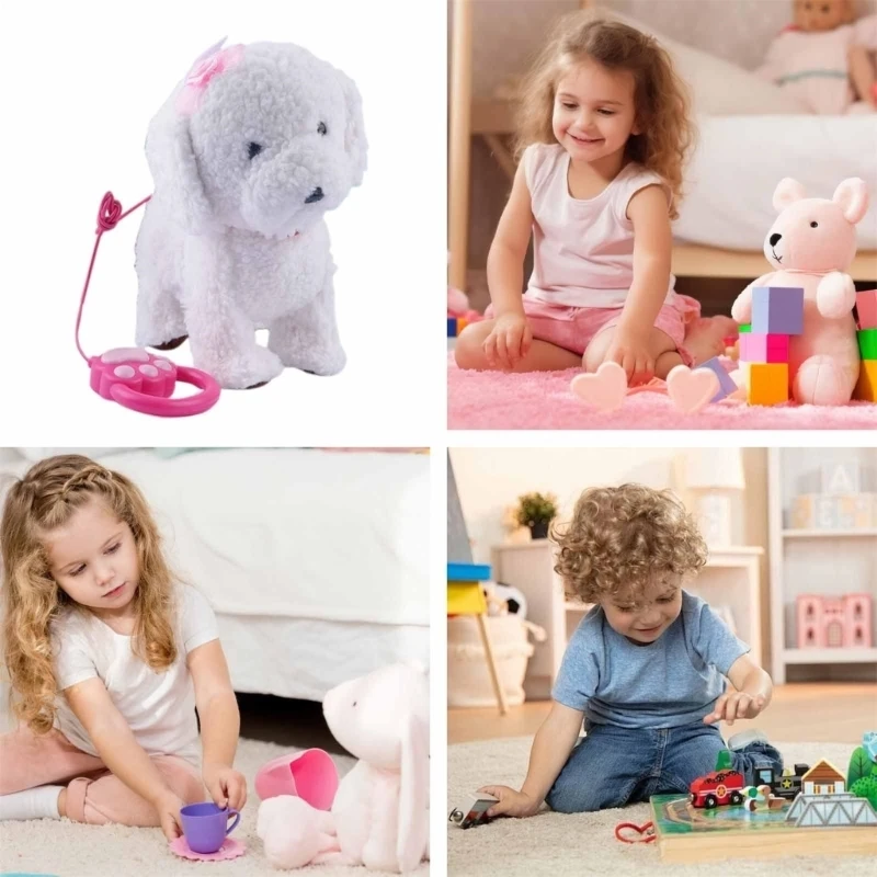 유아 크롤링 학습을위한 전기 애완 동물 플러시 장난감 말하기 걷기 시뮬레이션 어린이를위한 동물 인형 동반자 재미있는 선물 15UB