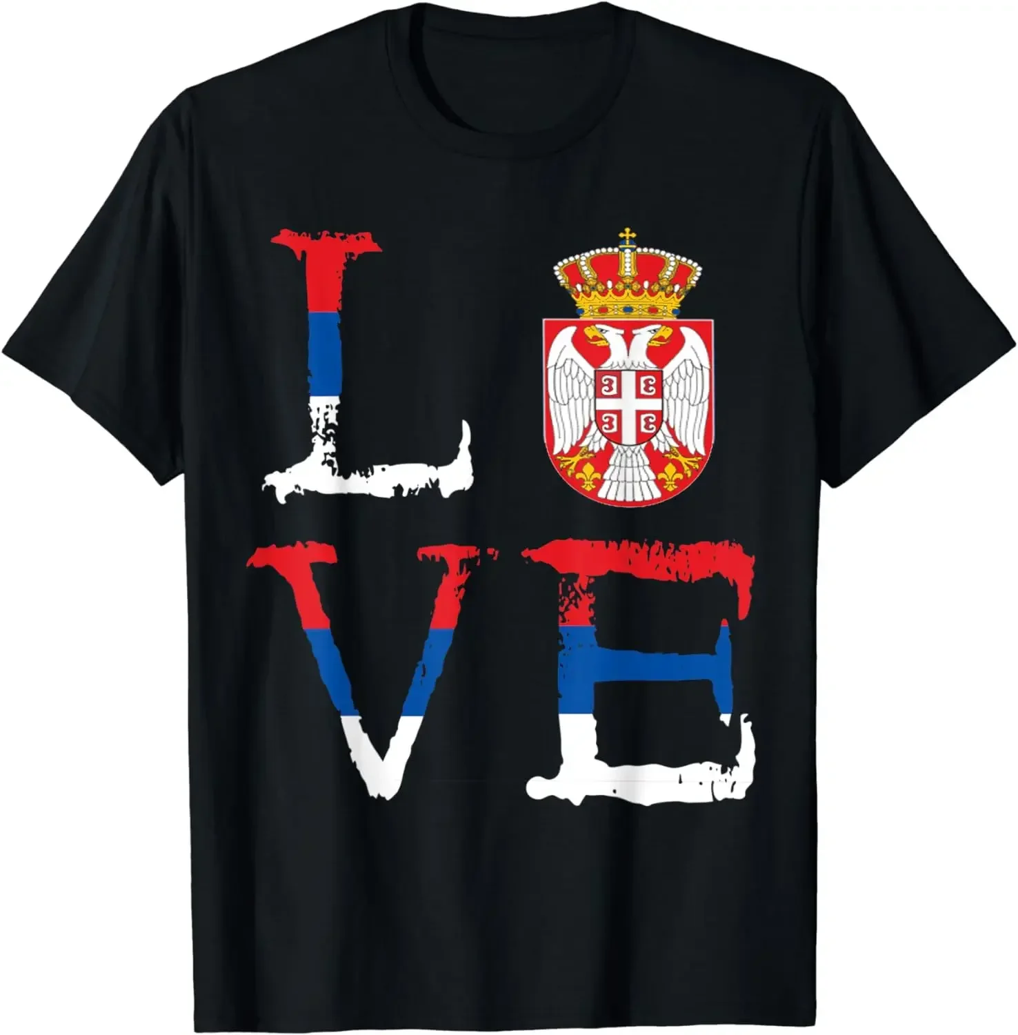 Serbia Crest Serbia Love Serbian Flag Srbija Men T-Shirt Short Sleeve Casual 100% Cotton Shirt