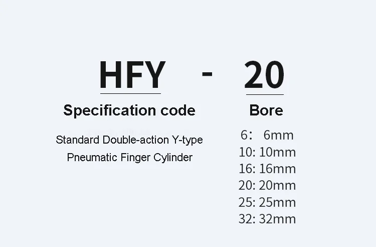 LAIZE HFY Pneumatischer Fingerzylinder Y-Typ Luftgreifer Doppeltwirkend – Detail 2
