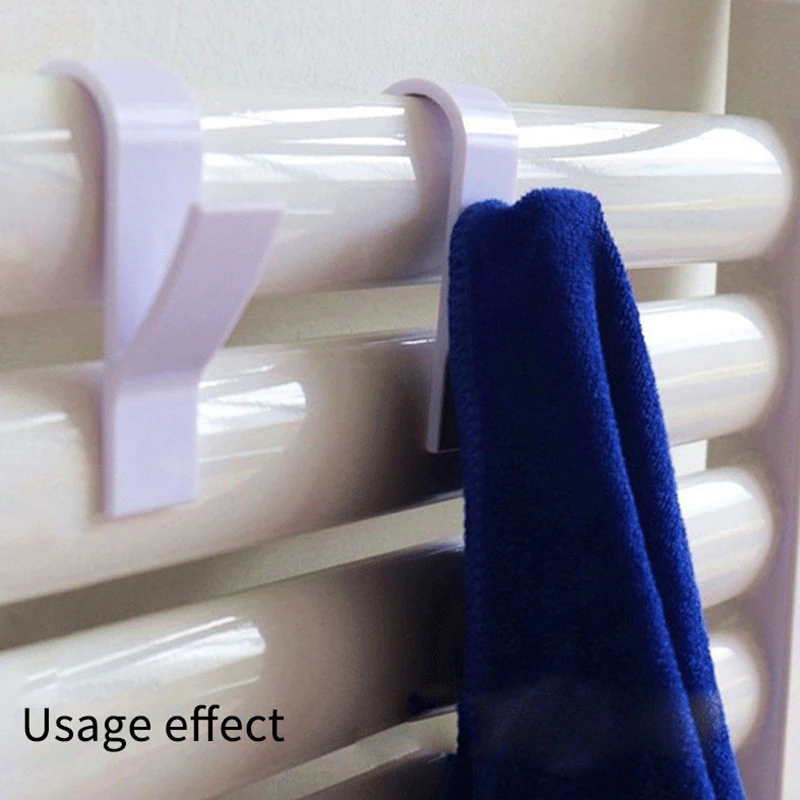 10PCS Bathroom Hanger Clips Heated Towel Radiator Rail Hook Holder Multifunction Drying Rack Hook Towel Clothes Storage Hanger image 5