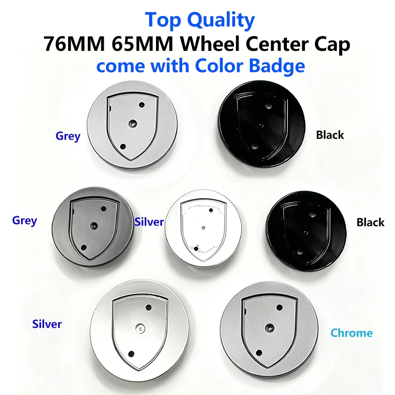 Capas de Centro de Roda de Alta Qualidade 4 Peças 76/65MM com Emblema de Logotipo Colorido para Rodas GTS GT2 GT3 S 4 - Acessório de Estilo Automotivo
