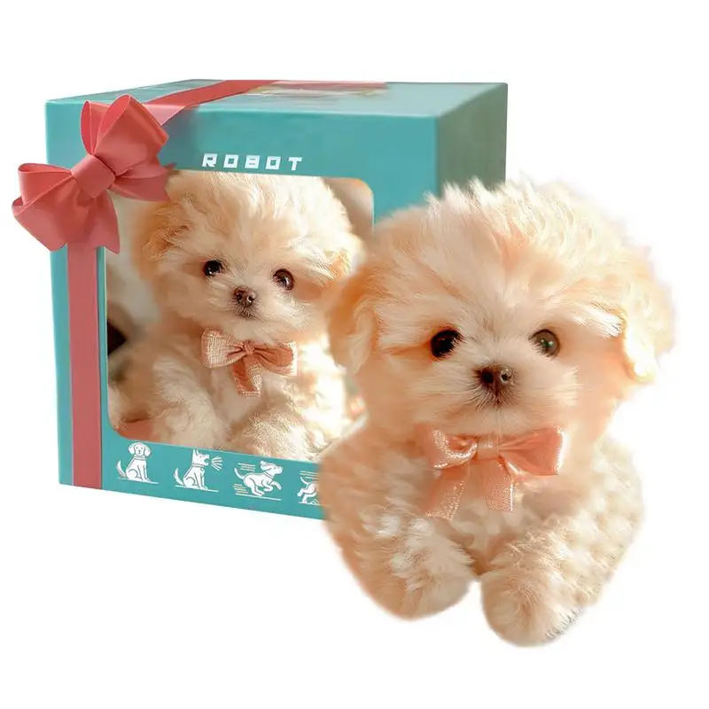 ของเล่นสุนัขหุ่นยนต์แบบโต้ตอบพร้อมการเคลื่อนไหวที่สมจริง ลูกสุนัขตุ๊กตาอัจฉริยะที่เดินและเห่า สุนัขสัตว์เลี้ยงอิเล็กทรอนิกส์สําหรับวันเกิดเด็ก