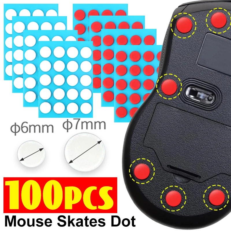

Universal 6mm 7mm diameter ICE Version Esports Mouse Skates Mouse Feet DIY Universal Dot Antii-slip Mouse Feet Pad Sticker