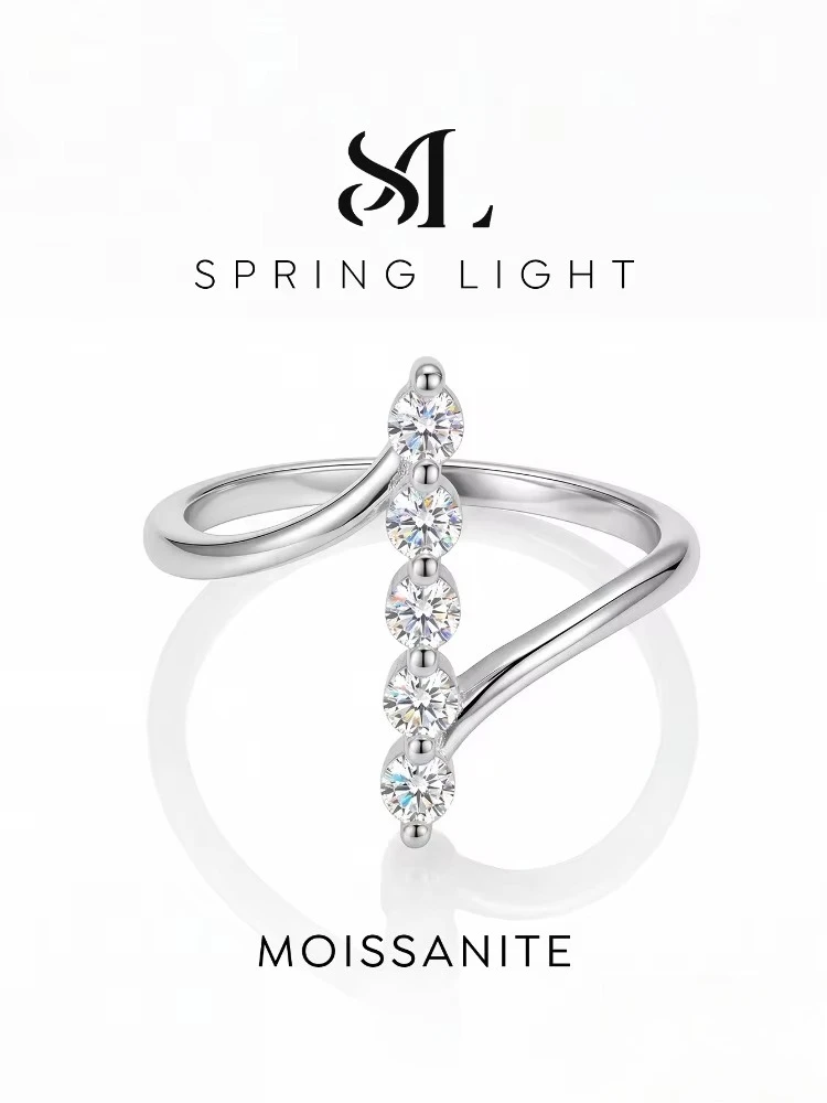 Real Round Moissanite Diamond Twisted Wedding Band Rings for Women Anniversary High Quality Elegant Jewelry