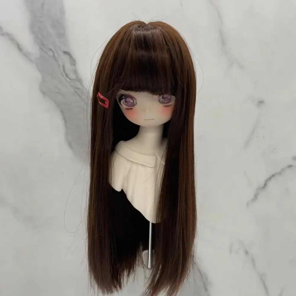 

1/3 и 1/4 и 1/6 Парик куклы Bjd Высокотемпературный шелк с челкой Волосы куклы BJD Длинные прямые накладные волосы Парик куклы DIY Макияж