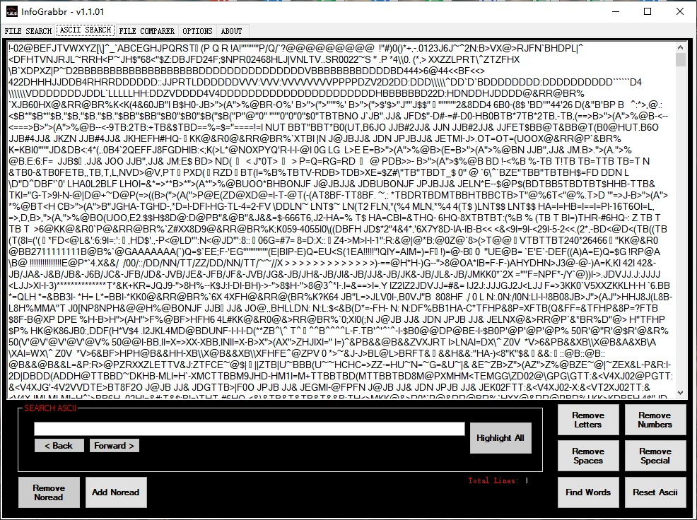 InfoGrabbr Information And File Testing Software For Remap Files Remove Letters/Numbers/Spaces/Special characters/Auto find Word