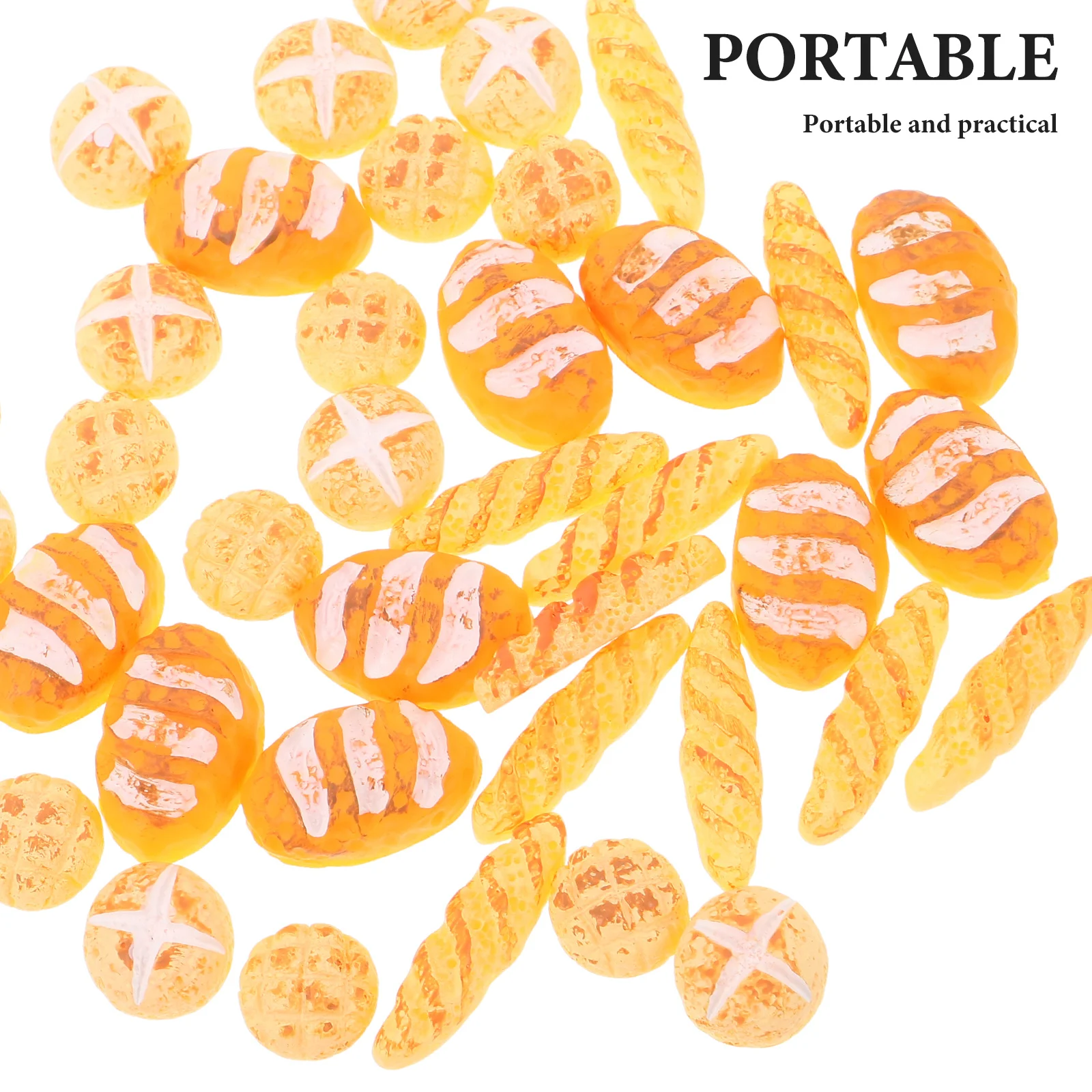 50 stuks miniatuur brood voor poppenhuis realistische hars gebak decor simulatie voedsel display rekwisieten mini keuken bakkerij ornamenten -