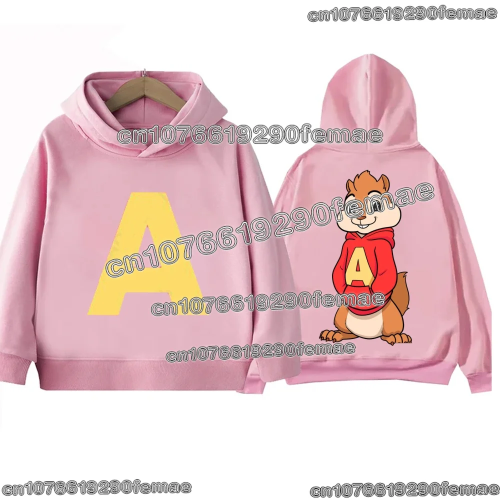 سترة بغطاء للرأس من فيلم Alvin and The Chipmunks للأطفال بأكمام طويلة كارتونية للأولاد والبنات للخريف والشتاء، قمة الموضة المريحة