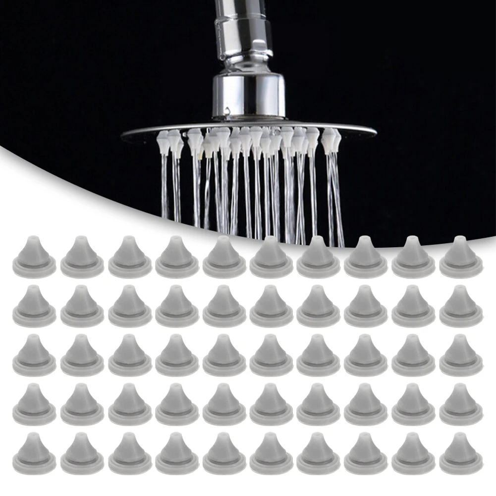 50pcs Shower Head Nozzles Replacement Spray Water Outlet Silicone Nozzles Holes For 4mm Opening Size Fits Most Shower Head Types