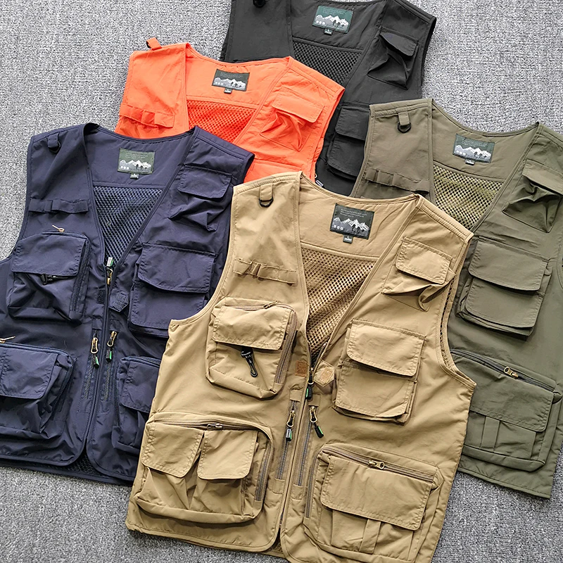 

Tactical Vest Lightweight Waterproof Sun Protection Thin Spring Summer Men's Outdoor Workwear Multi-ket Vest Jaet