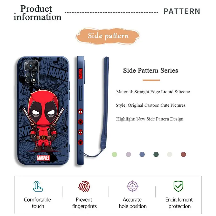 Marvel Deadpool Groot Phone Case for Xiaomi Redmi Note 13 12 Pro Plus 7 10 12S 11S 11 Pro 5G 8 9 10 Pro 9S 9T 10T Silicone Cover