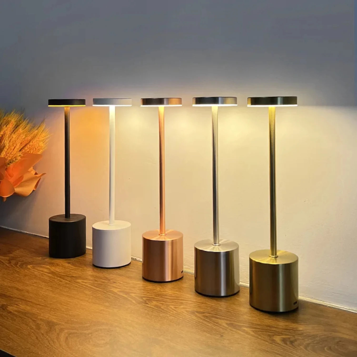 

Table Lamp Hotel Wireless Rechargeable Desk Lamp Table Lamp Metal Retrolight Bedroom Living Room Restaurant