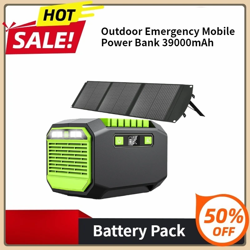 

Outdoor Emergency Mobile Power Bank 39000mAh for Camping Power LED 145Wh 200W Portable Power Station 220V/110V Solar Generator