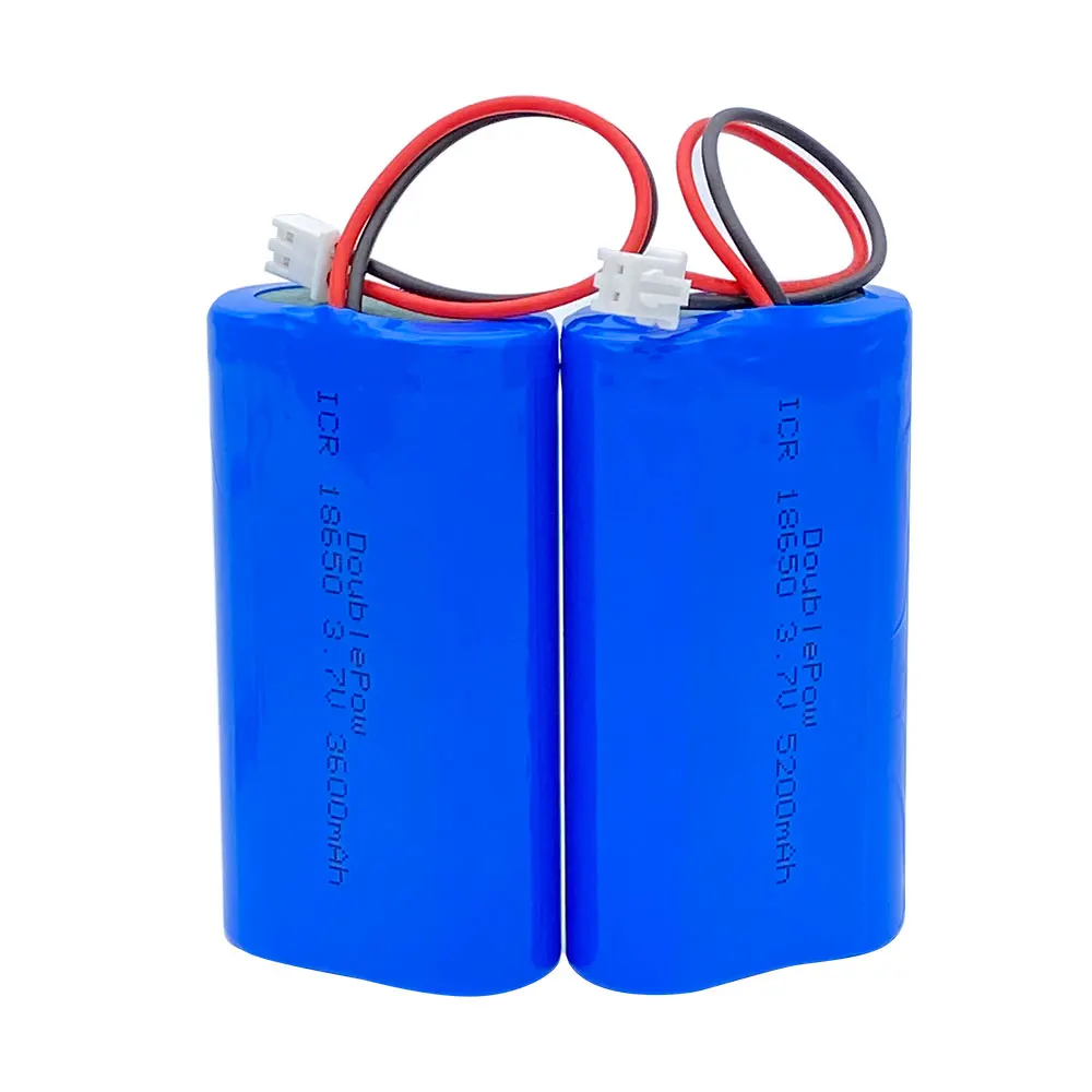 3.7V 18650 Lithium Battery Packs 3600/5200mAh Rechargeable battery Fishing LED Light Bluetooth Speaker +XH-2P Plug